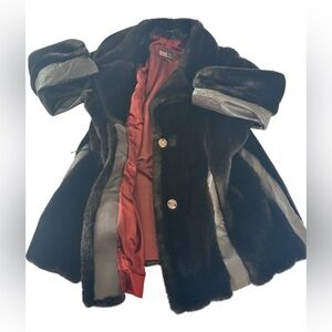 Vintage 60s 70s Faux Fur Swing Coat • Made in England • Mod Tisssavel L/XL